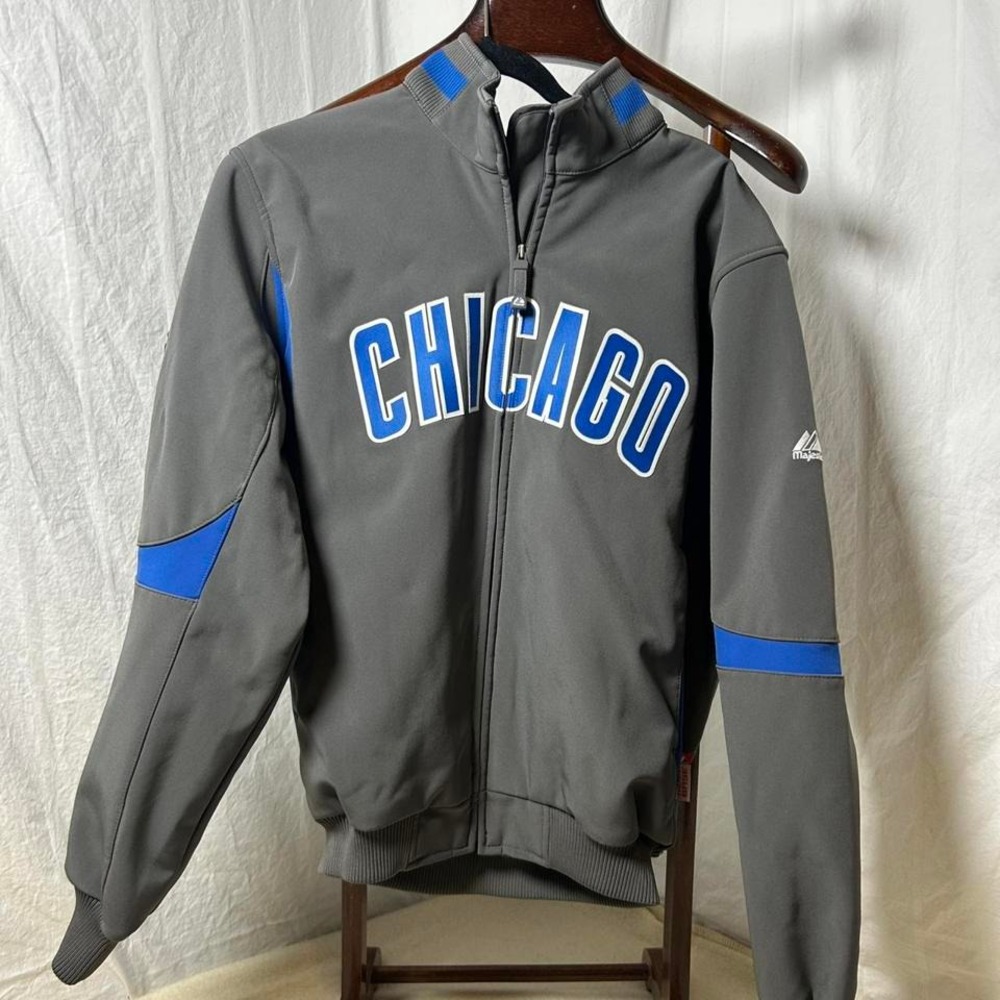 Chicago Cubs Authentic Majestic Therma Base‎ Fleece Lined Jacket Zip Up Size M
